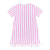 Saint Barth Abito Bicolore con Fantasia A Righe per Bambina ABY0001 BIANCO/ROSA SAINT BARTH 