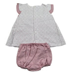 Juliana Abito Mezza Manica Fantasia A Righe con Culotte per Neonata 25153 BIANCO/ROSA JULIANA 