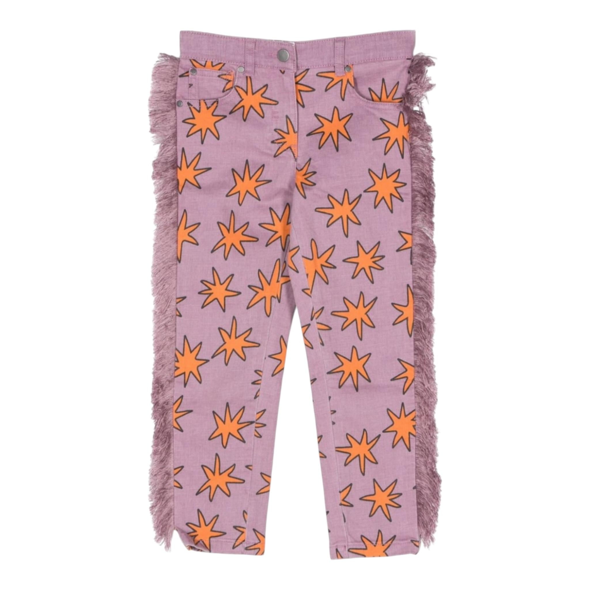 STELLA McCARTNEY jeans tinta unita con stampa  Viola per Bambina TV6B00 VIOLA STELLA McCARTNEY 
