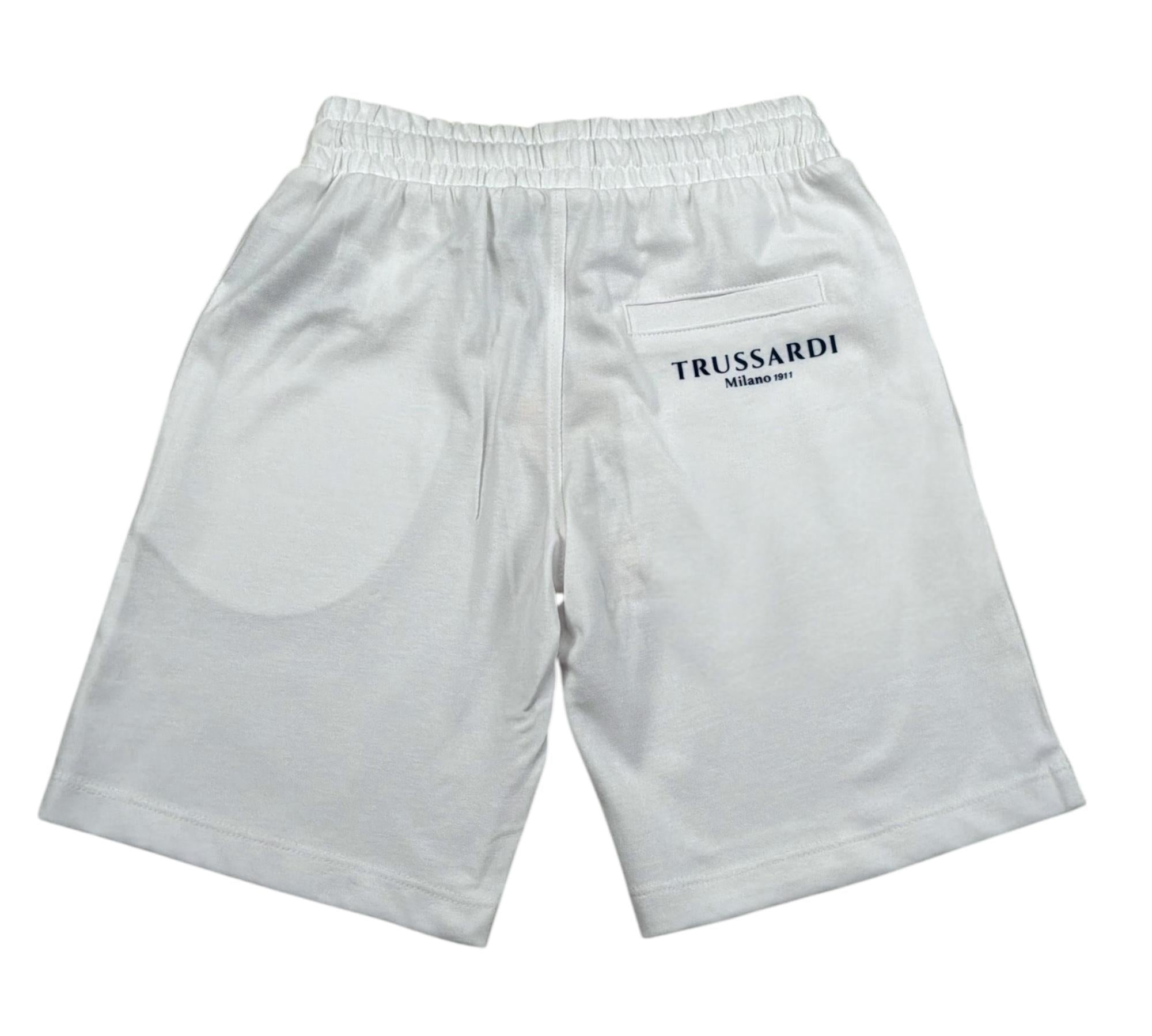 Trussardi Bermuda Tinta Unita con Elastico In Vita per Bambino TBP26008BE BIANCO TRUSSARDI 