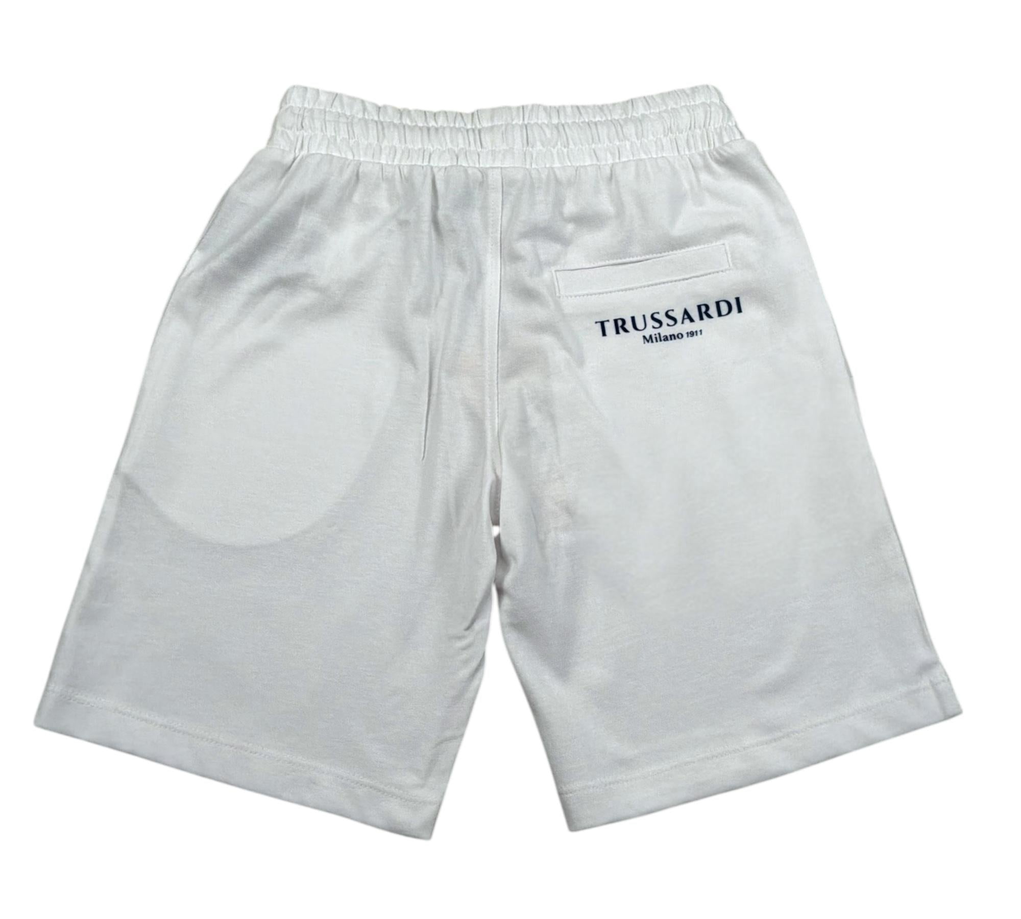 Trussardi Bermuda Tinta Unita con Elastico In Vita per Bambino TBP26008BE BIANCO TRUSSARDI 