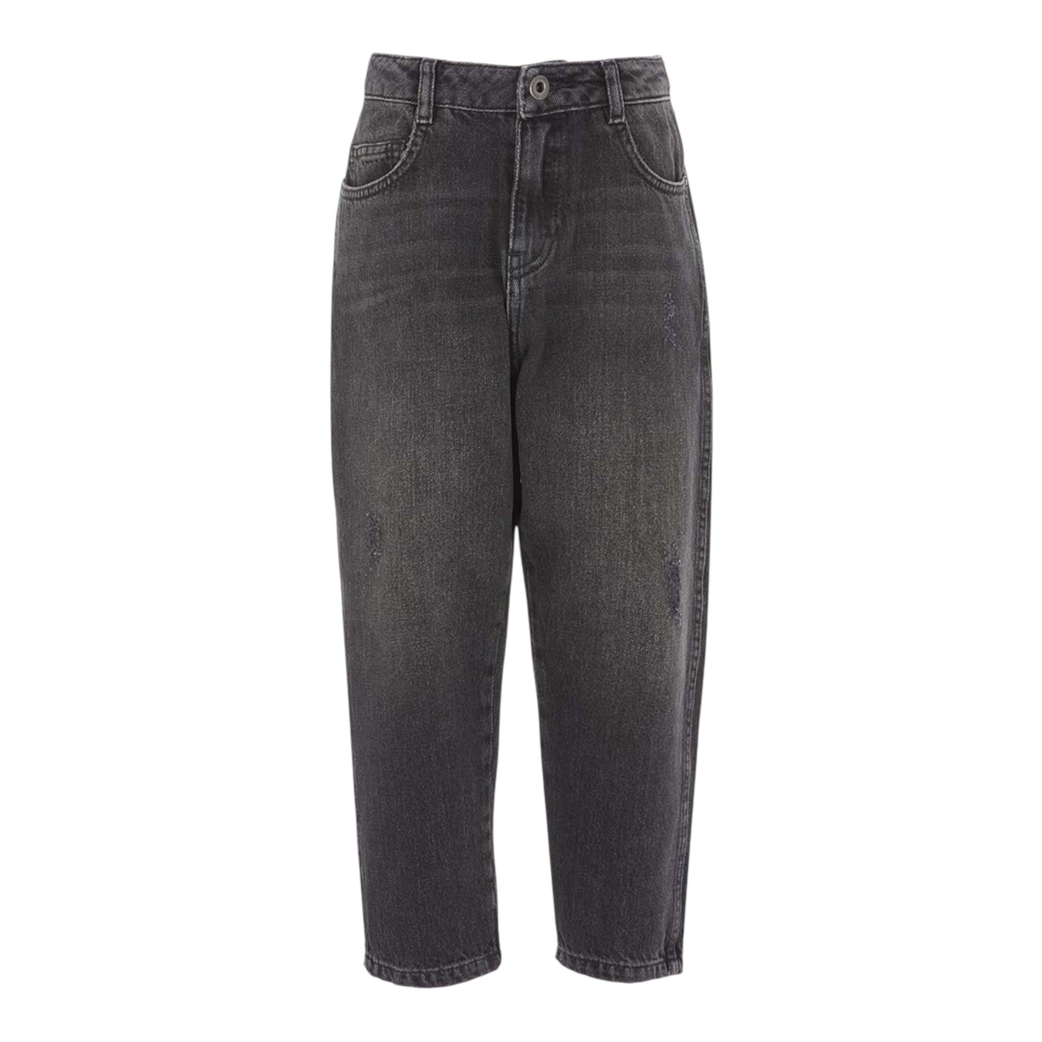 EMPORIO ARMANI jeans tinta unita con logo Nero per Bambino 6D4J79 NERO EMPORIO ARMANI 