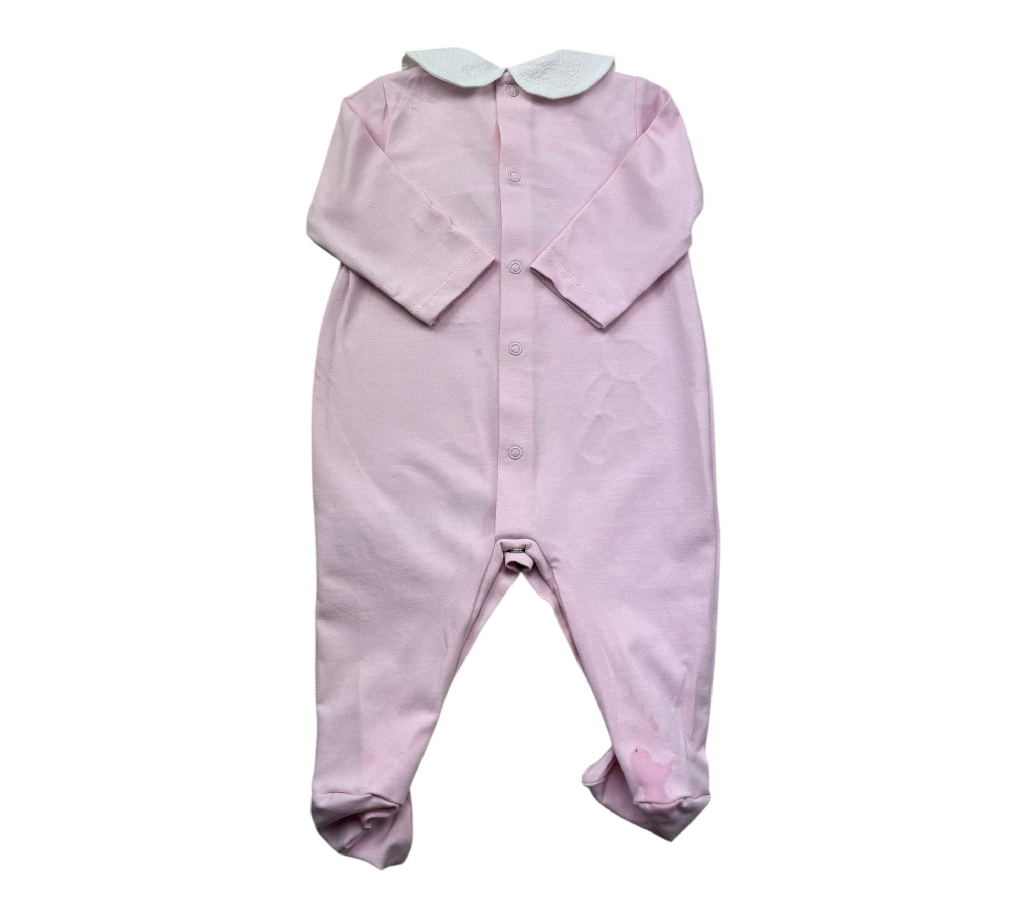 Le Bebe Tutina Manica Lunga Tinta Unita con Colletto per Neonata LBG6297 ROSA LE BEBE 