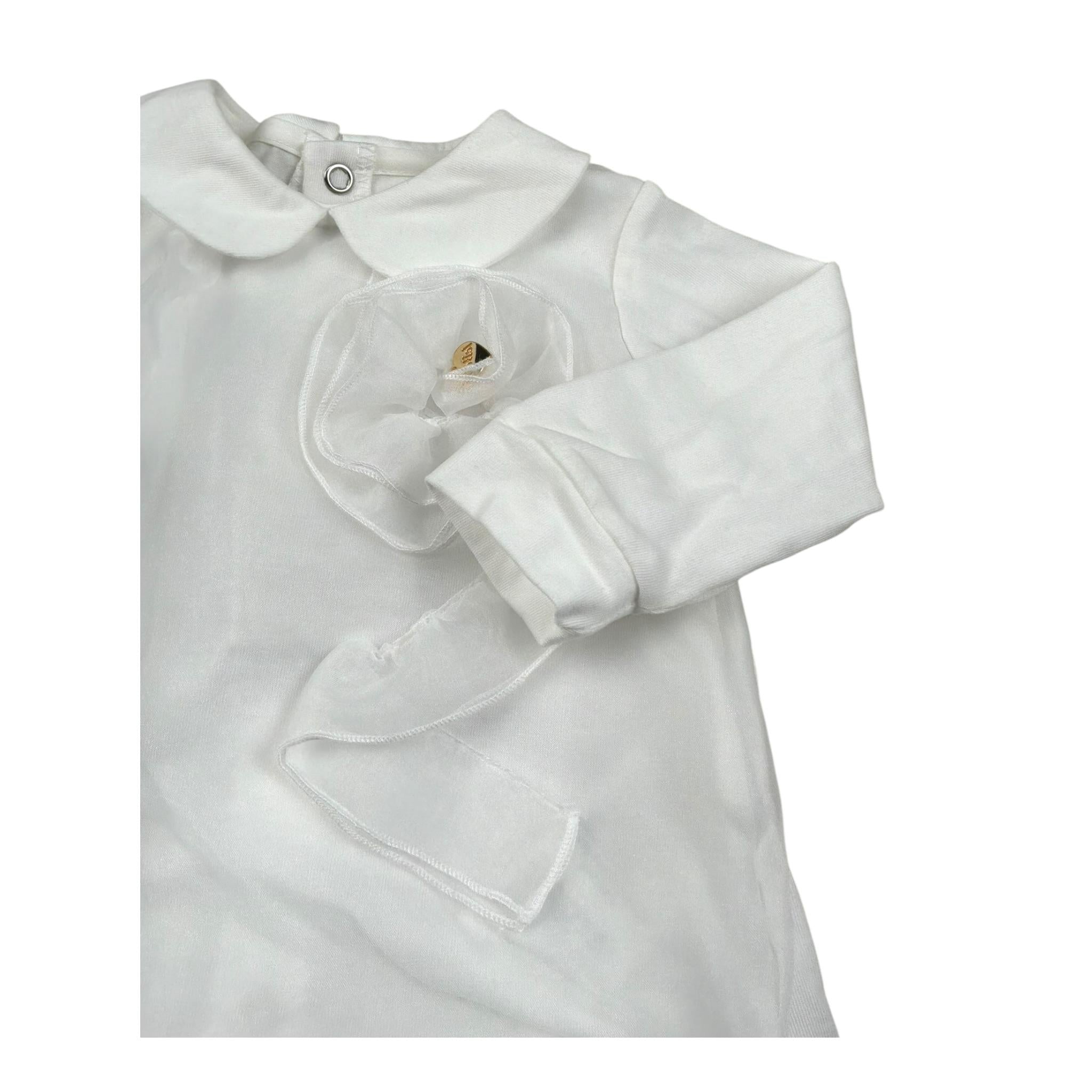 Le Bebe Completo 2 Pezzi Shirt-Ghettina Tinta Unita per Neonata LBF5594 BIANCO LE BEBE 