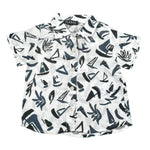 Please Camicia Tinta Unita con Stampa per Neonato CC80364B71 BIANCO PLEASE 