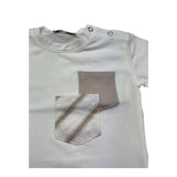 Manuel & Frank Body Mezza Manica Tinta Unita con Taschino per Neonato MF7346I BIANCO/BEIGE MANUEL & FRANK 