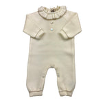 LITTLE BEAR tutina tinta unita con colletto in constrasto Panna per Neonata 9123 PANNA LITTLE BEAR 