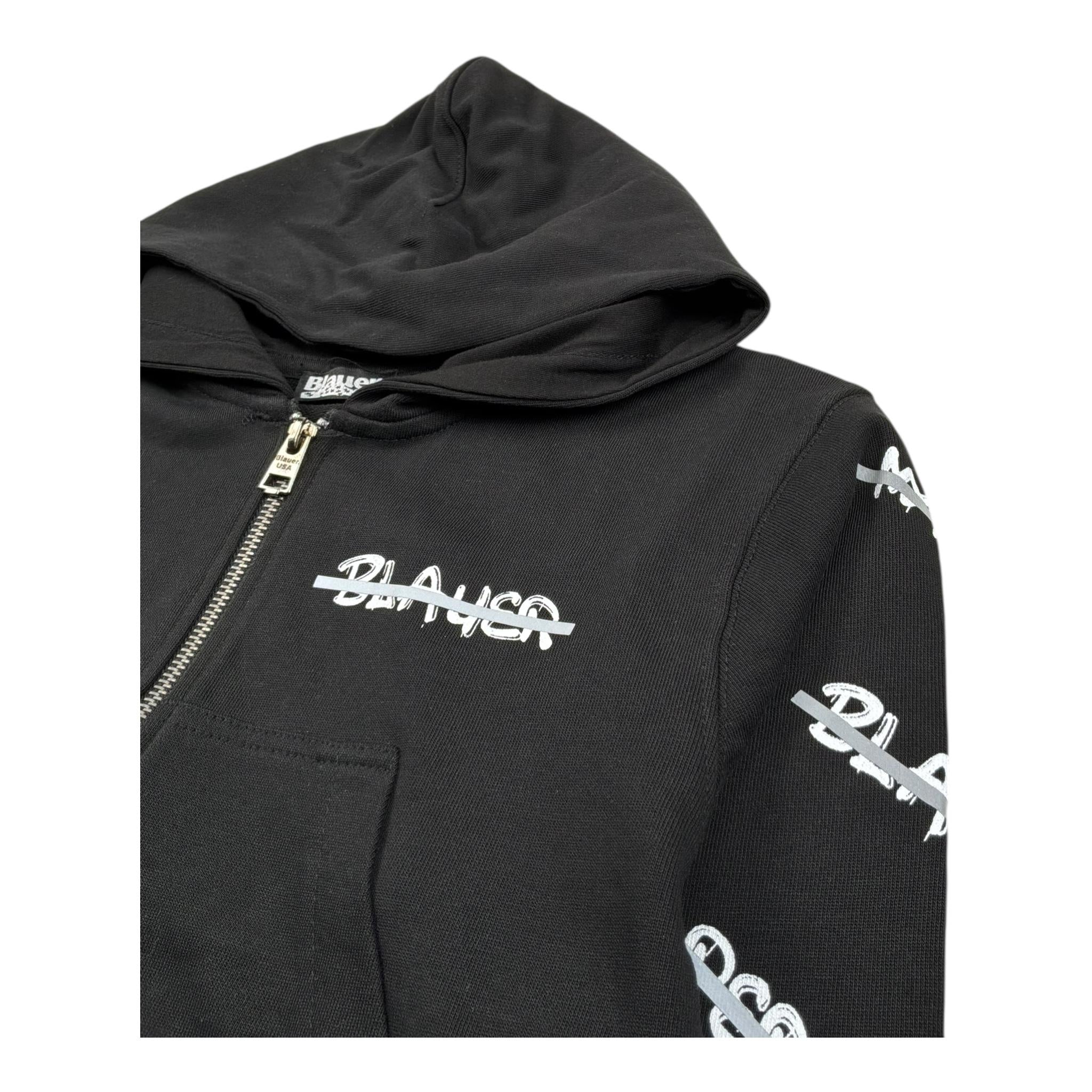 Blauer Felpa con Zip E Cappuccio Tinta Unita con Stampe per Neonata 25SBLGF02547N NERO BLAUER 
