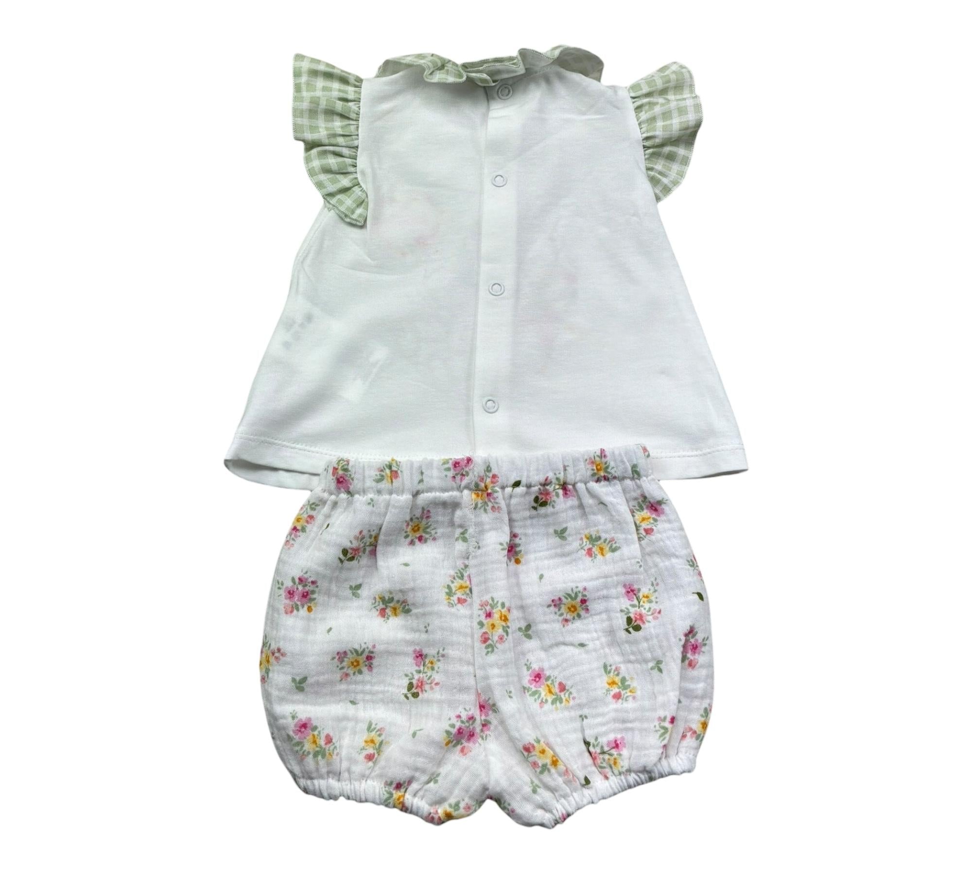 Le Bebe Completo 2 Pezzi T-Shirt-Culotte per Neonata LBG6231 BIANCO LE BEBE 
