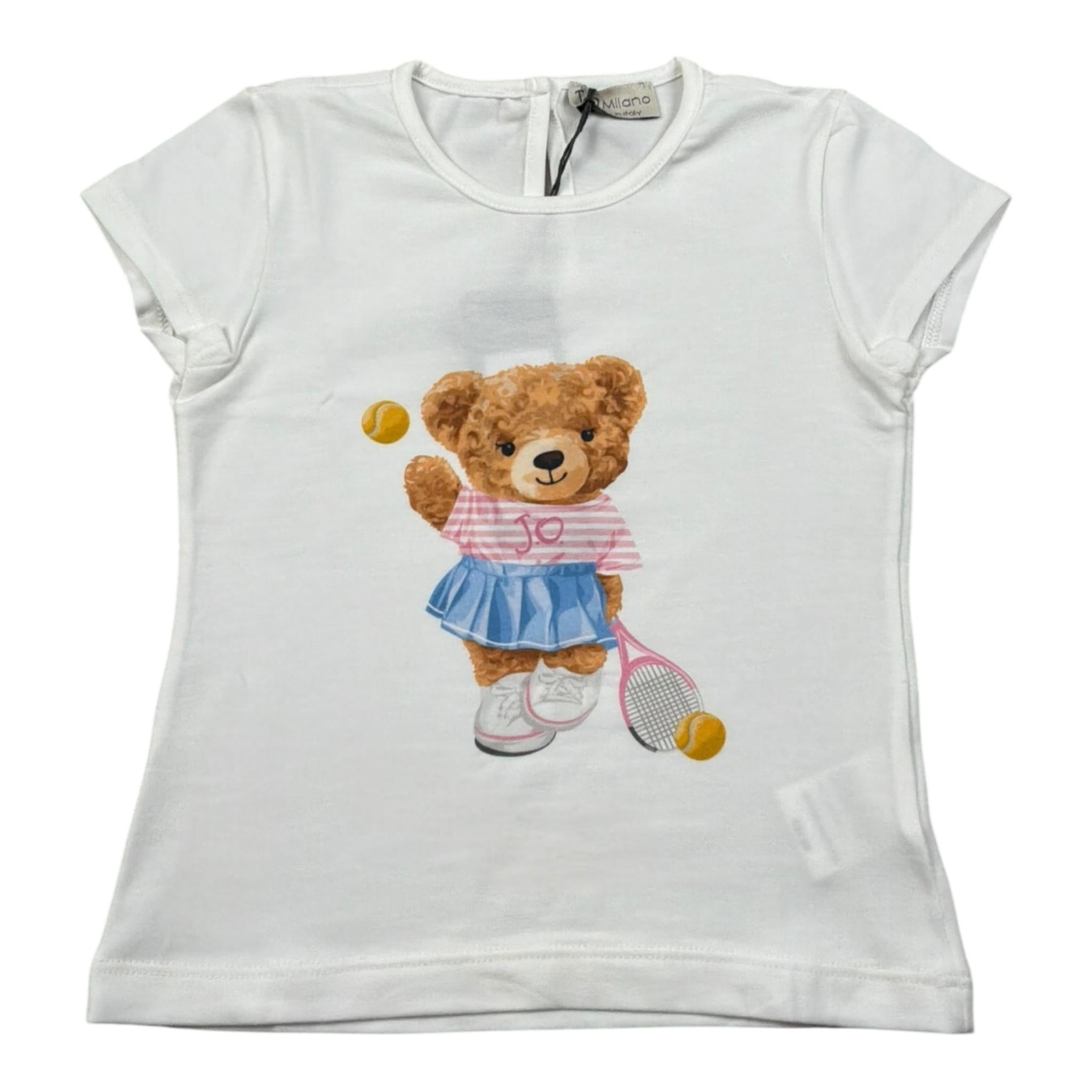 J.O. Milano T-Shirt Girocollo Tinta Unita con Stampa per Neonata 576O1 BIANCO J.O. MILANO 