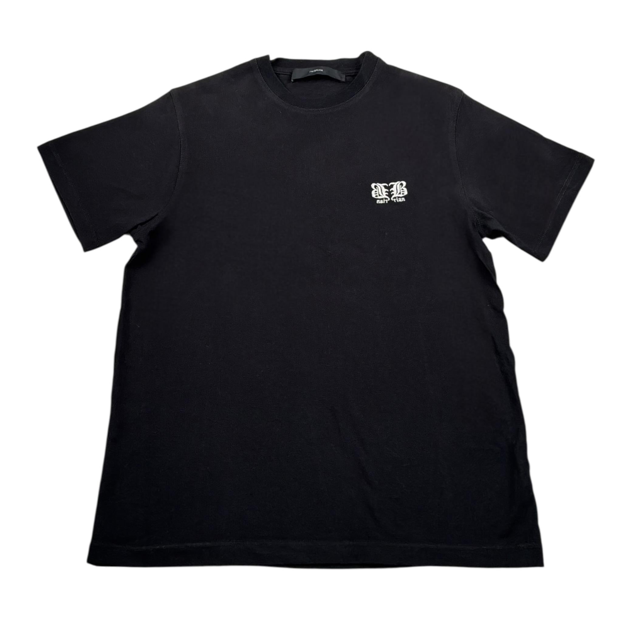 I'M Brian T-Shirt tinta unita con Stampa Nero per Bambino TS1924J NERO I'M BRIAN 