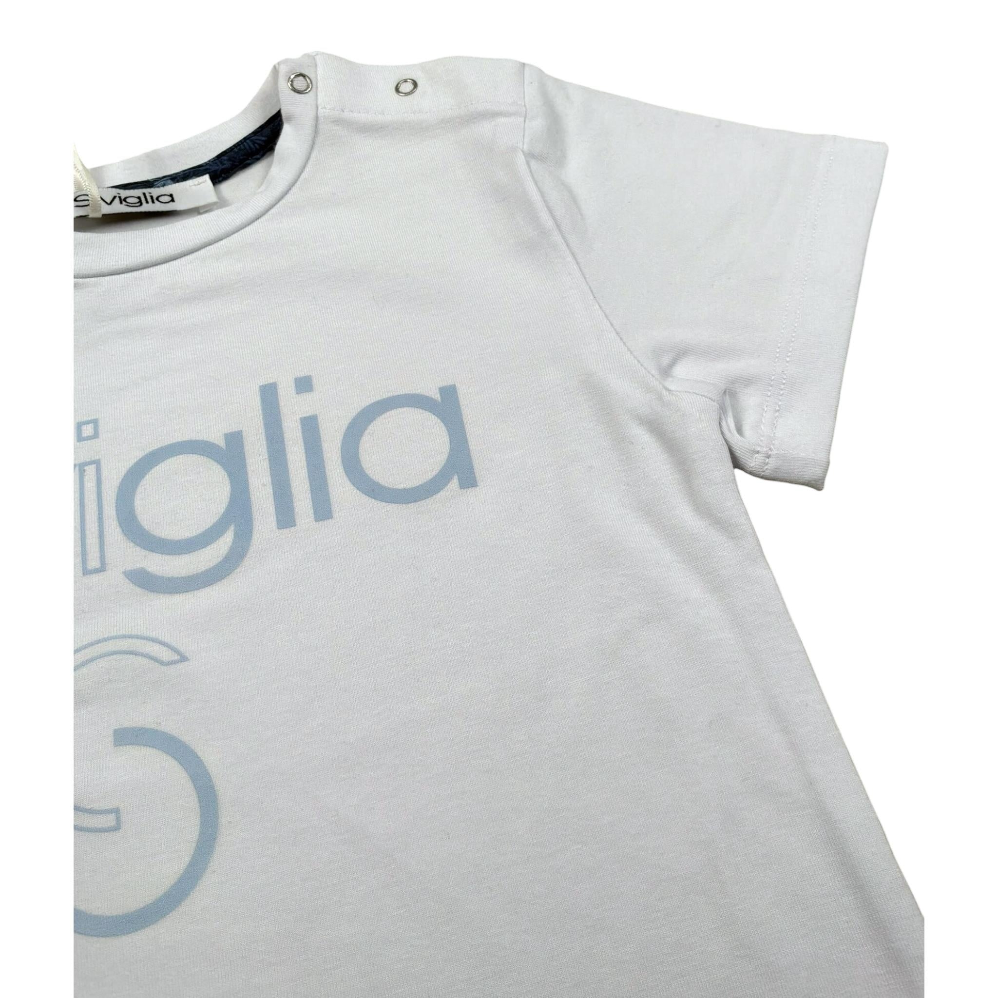 Siviglia T-Shirt Girocollo Tinta Unita con Stampa per Bambino SVNTS17286J BIANCO SIVIGLIA 