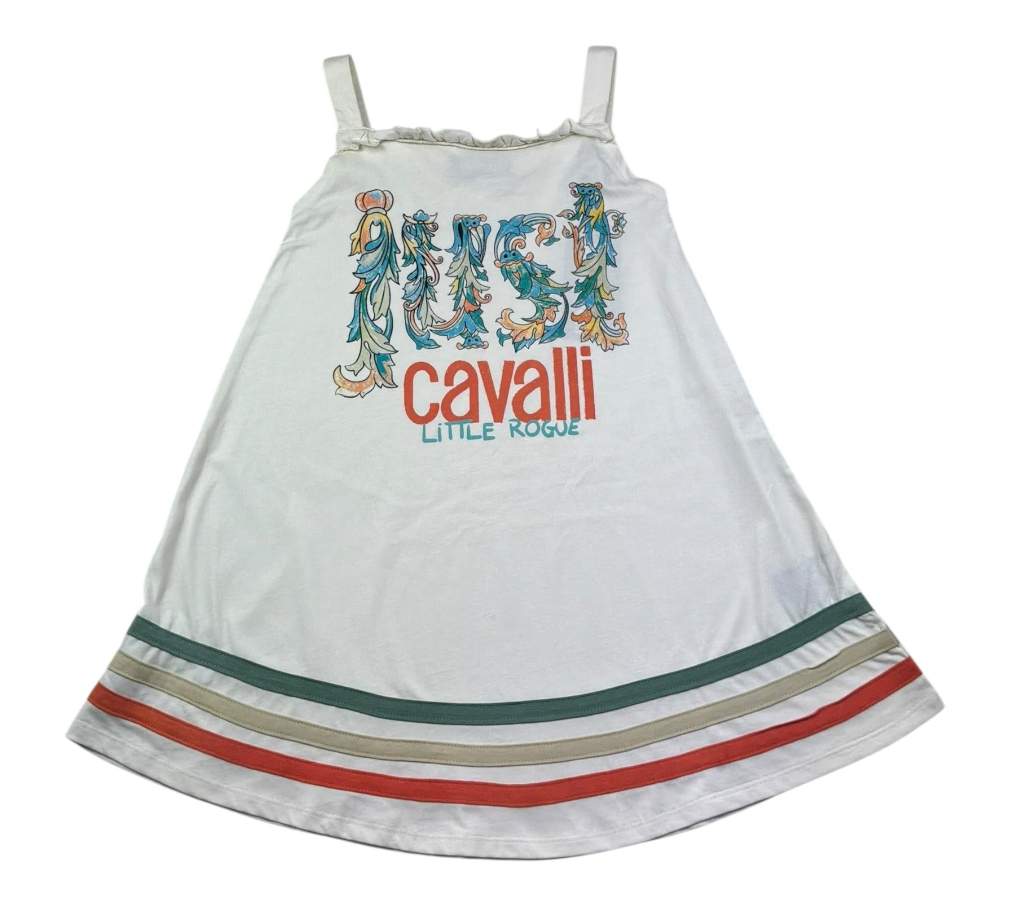 Just Cavalli Abito Bretelline Tinta Unita con Stampa per Bambina JGP26098VE PANNA JUST CAVALLI 