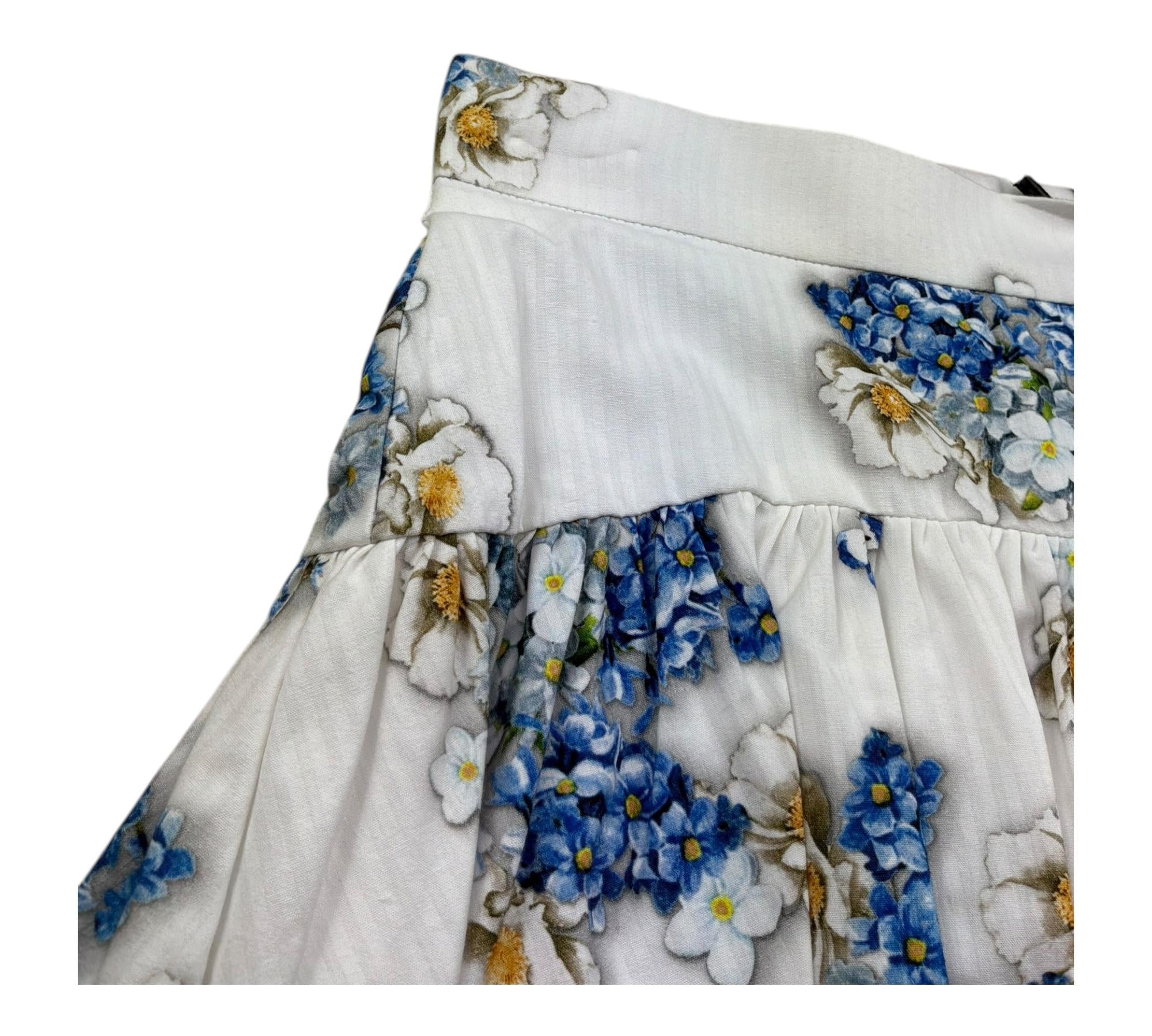 Monnalisa Gonna Tinta Unita Fantasia Floreale per Bambina 111708 BIANCO MONNALISA 