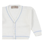 LA STUPENDERIA cardigan tinta unita con profili in contrasto Panna per Neonata WCCR61 PANNA LA STUPENDERIA 