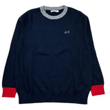 Sun68 Maglia Girocollo Tinta Unita con Logo per Bambino K32307 BLU SUN68 