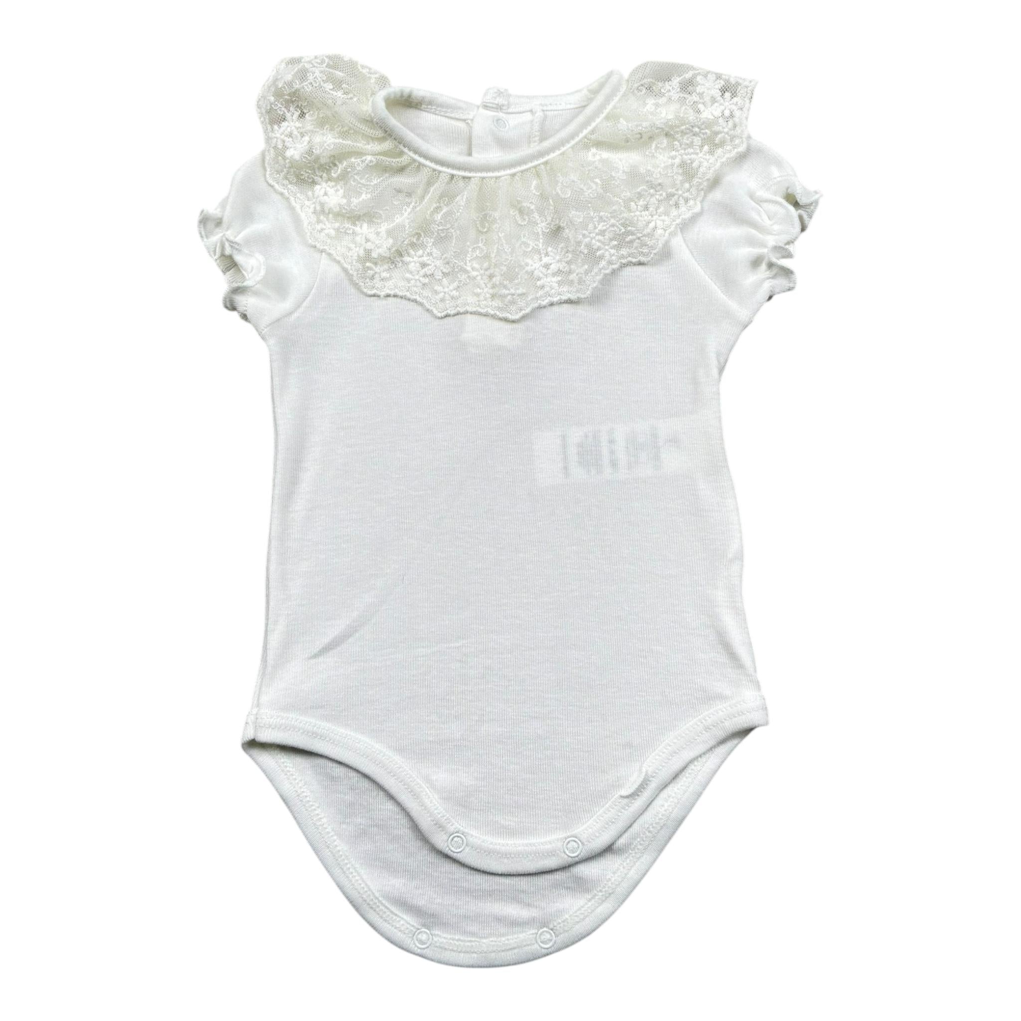 Calamaro Body Tinta Unita con Ricami per Neonata EIIEIEI BIANCO CALAMARO 