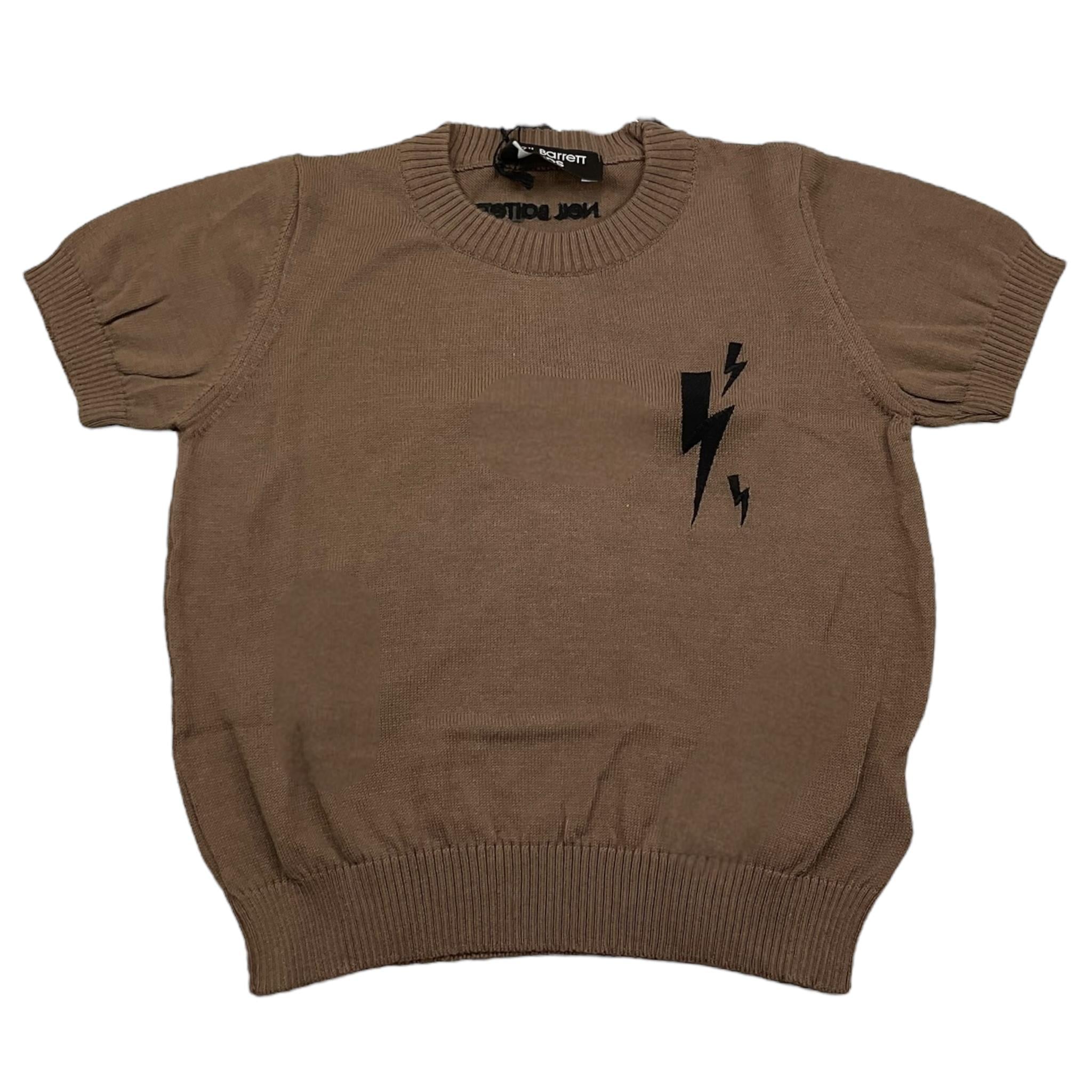 NEIL BARRETT t-shirt gircollo tinta unita in maglia Marrone per Bambino 033612 MARRNE NEIL BARRETT 