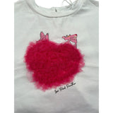 M+E' T-Shirt Girocollo Tinta Unita con Stampa per Neonata UE1383 BIANCO M+E' 