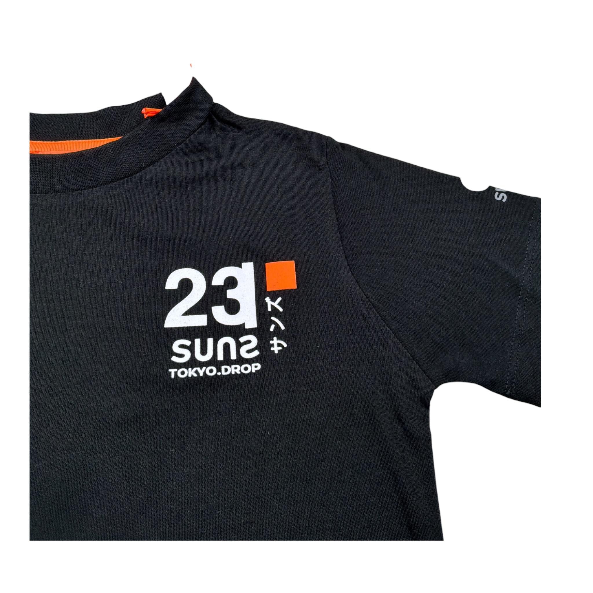 Suns T-Shirt Girocollo tinta unita con Logo Nero per Bambino TSS5108U NERO SUNS 