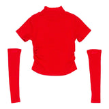 LU LU BY MISS GRANT maglia con manicotti mezzo collo tinta unita Rosso per Bambina LL3029 ROSSO LU LU BY MISS GRANT 