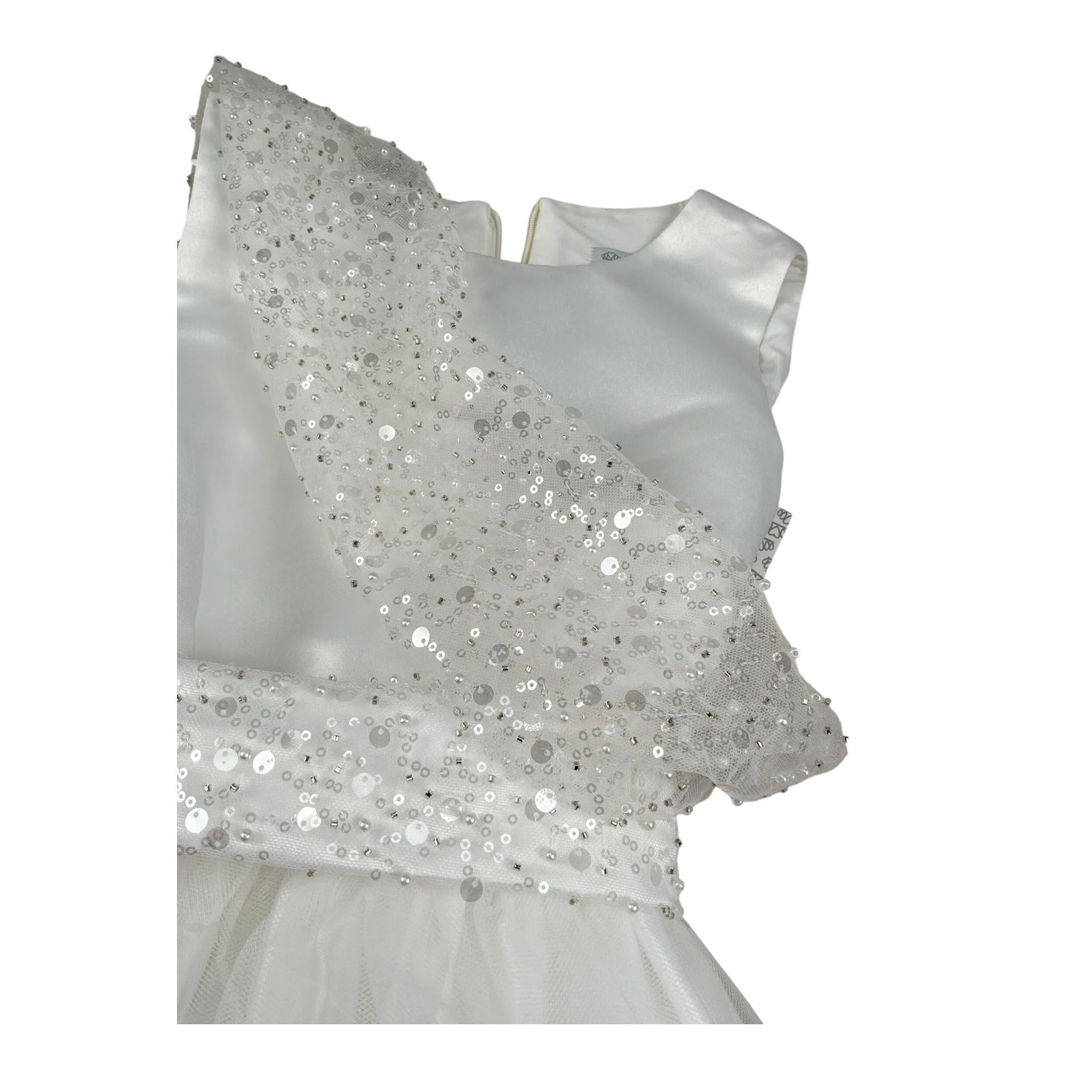 Magnifica Lulu Abito Cerimonia Giromanica Tinta Unita per Bambina ANITA BIANCO MAGNIFICA LULU 