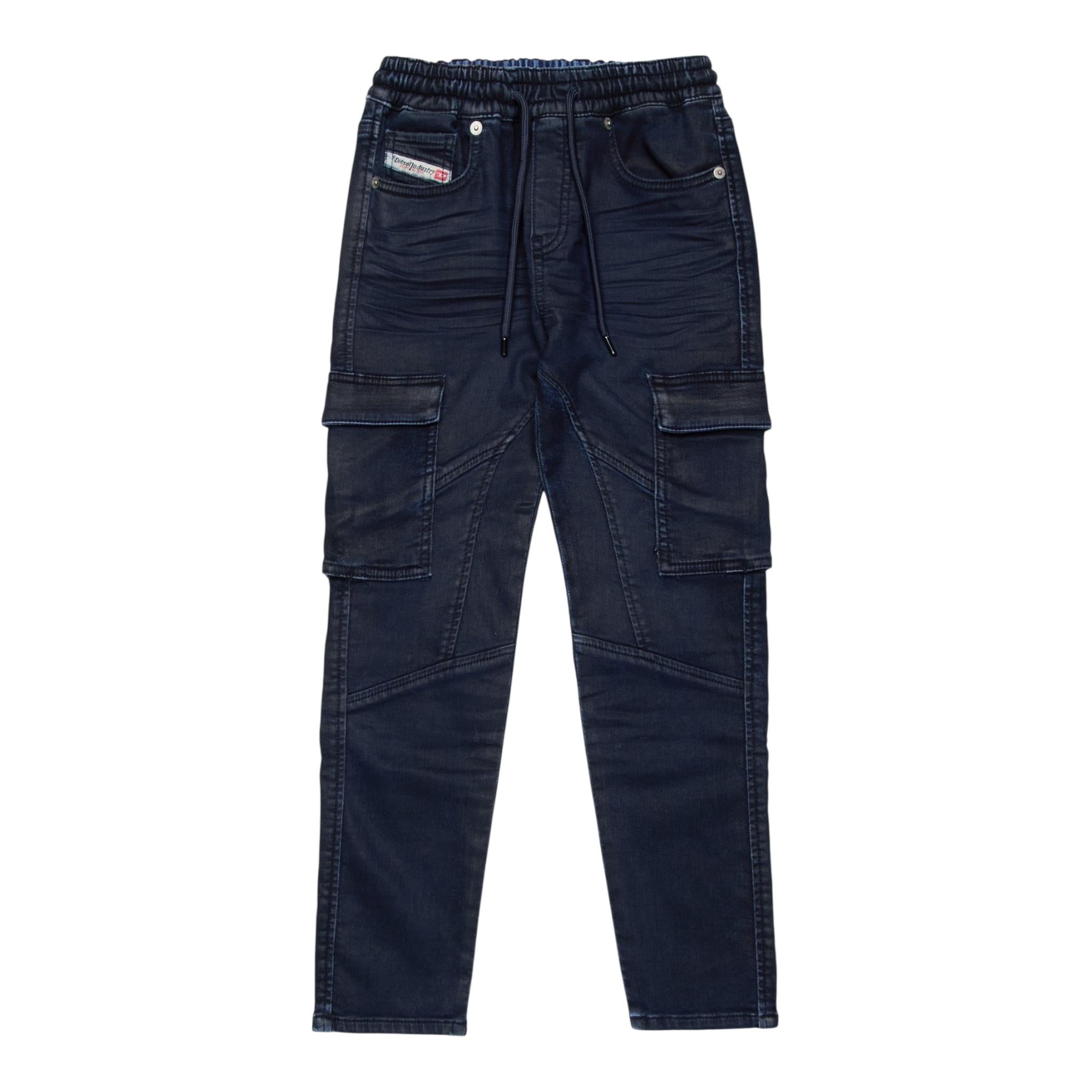 DIESEL pantalone tinta unita con elastico in vita Blu per Bambino J01659 BLU DIESEL 