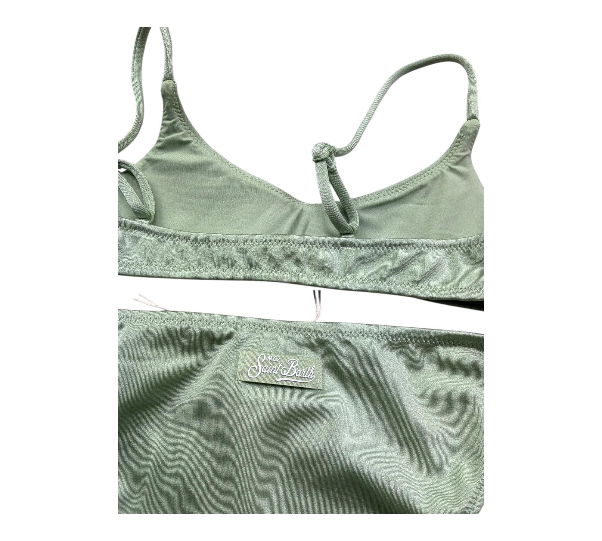 Saint Barth Costume 2 Pezzi Fascia-Mutandina per Bambina SHINY VERDE SAINT BARTH 