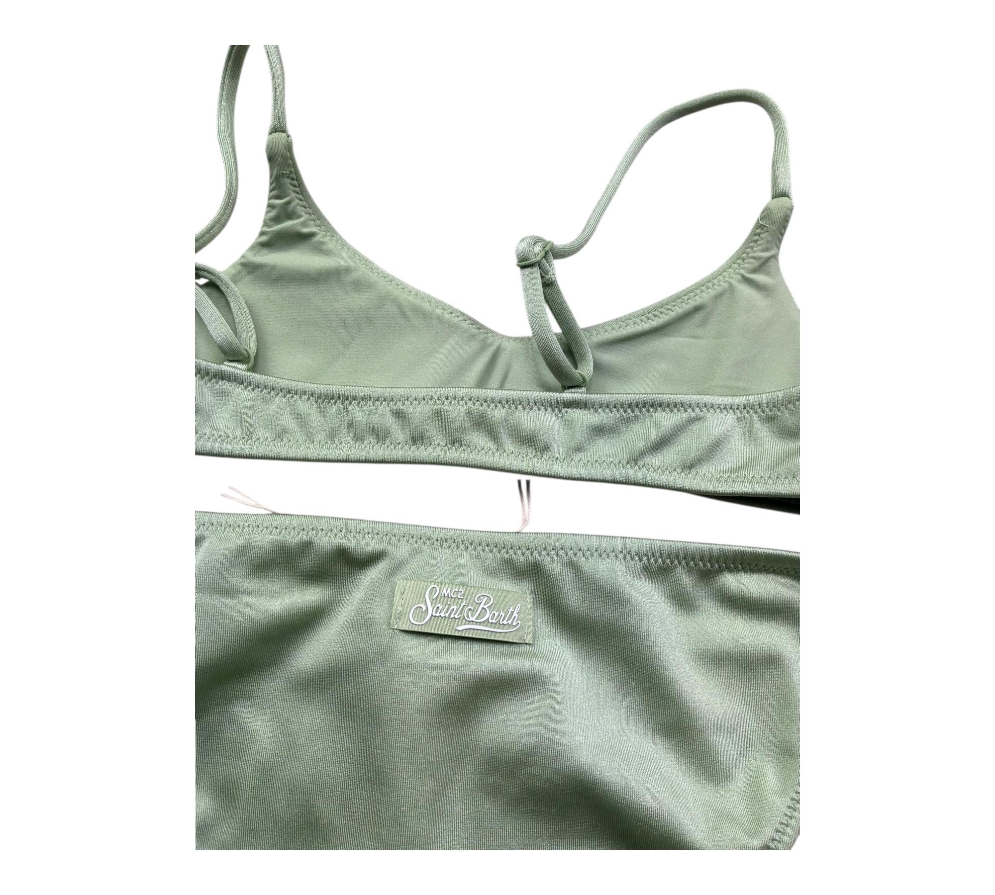 Saint Barth Costume 2 Pezzi Fascia-Mutandina per Bambina SHINY VERDE SAINT BARTH 