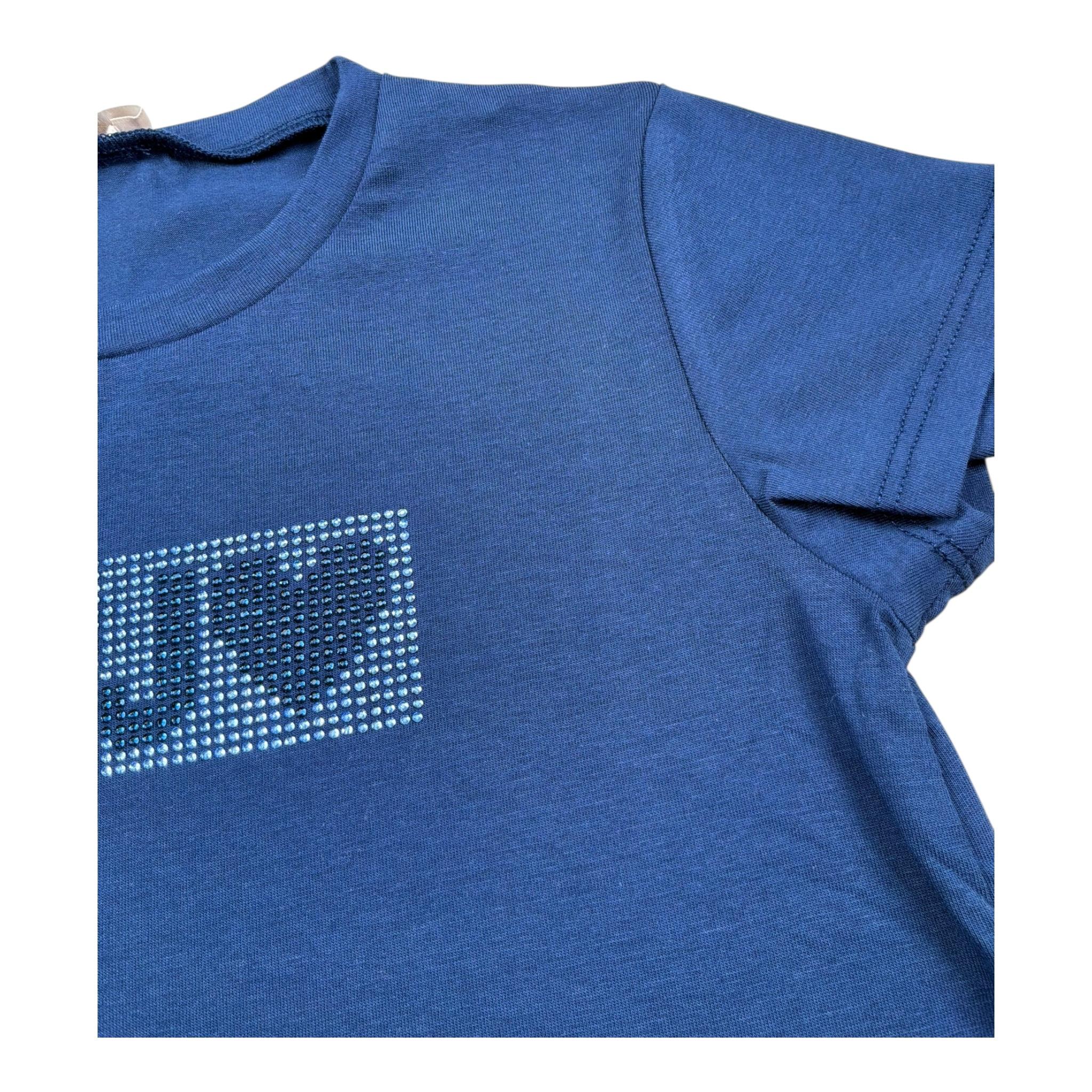 Liu Jo T-Shirt Tinta Unita con Brillantini per Bambina KA5095JXXXX BLU LIU JO 