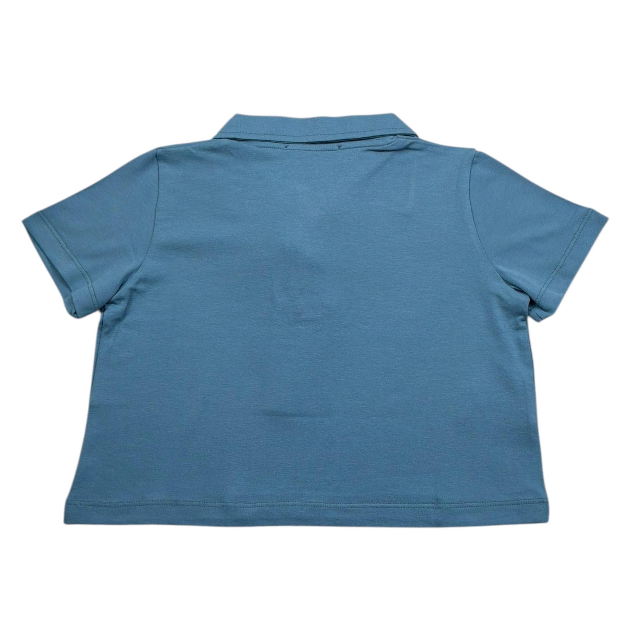 Hinnominate Polo Mezza Manica Tinta Unita con Logo per Bambina 3646MPY00173 AZZURRO POLVERE HINNOMINATE 