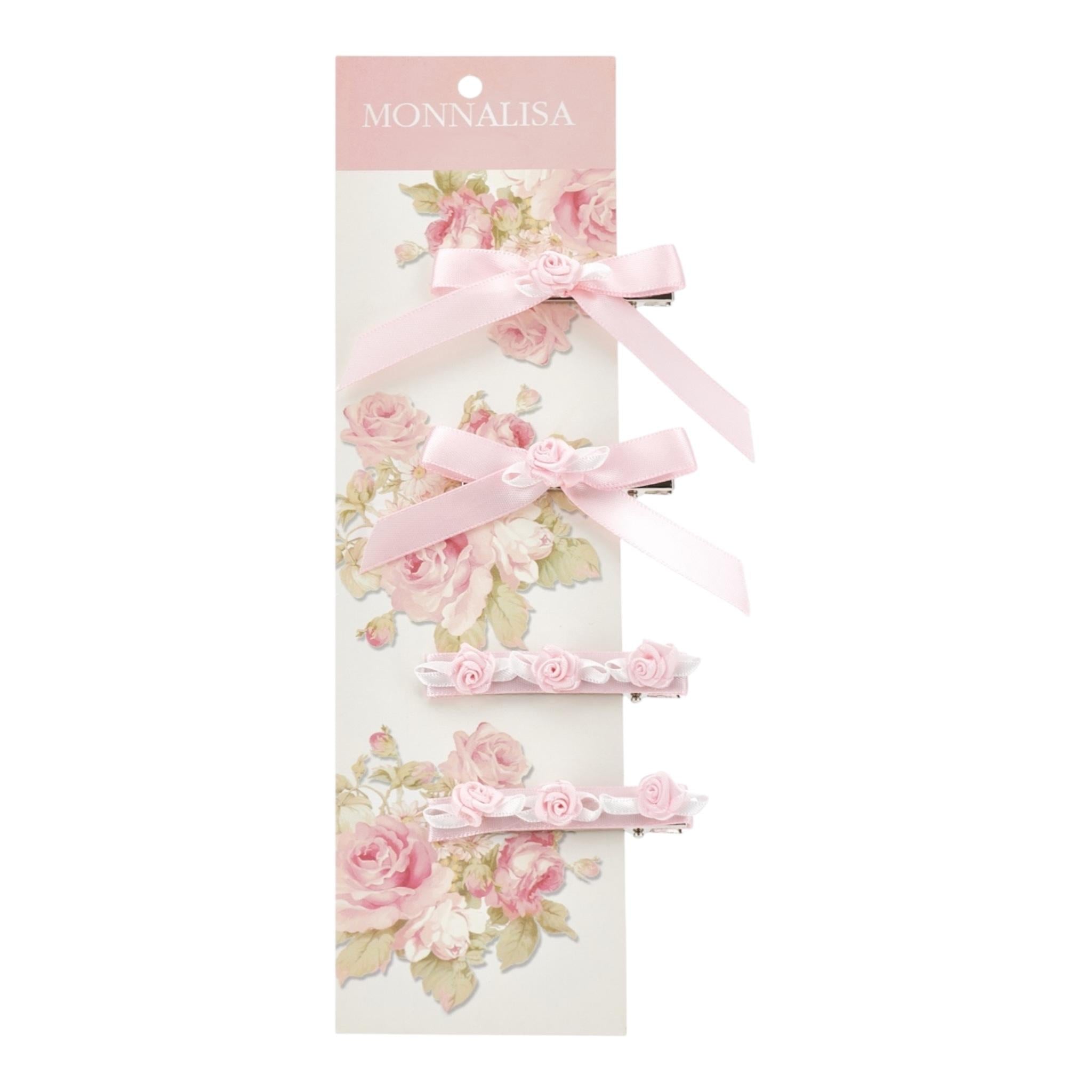 Monnalisa Set 4 Fermagli per Bambina 73E000 ROSA MONNALISA 