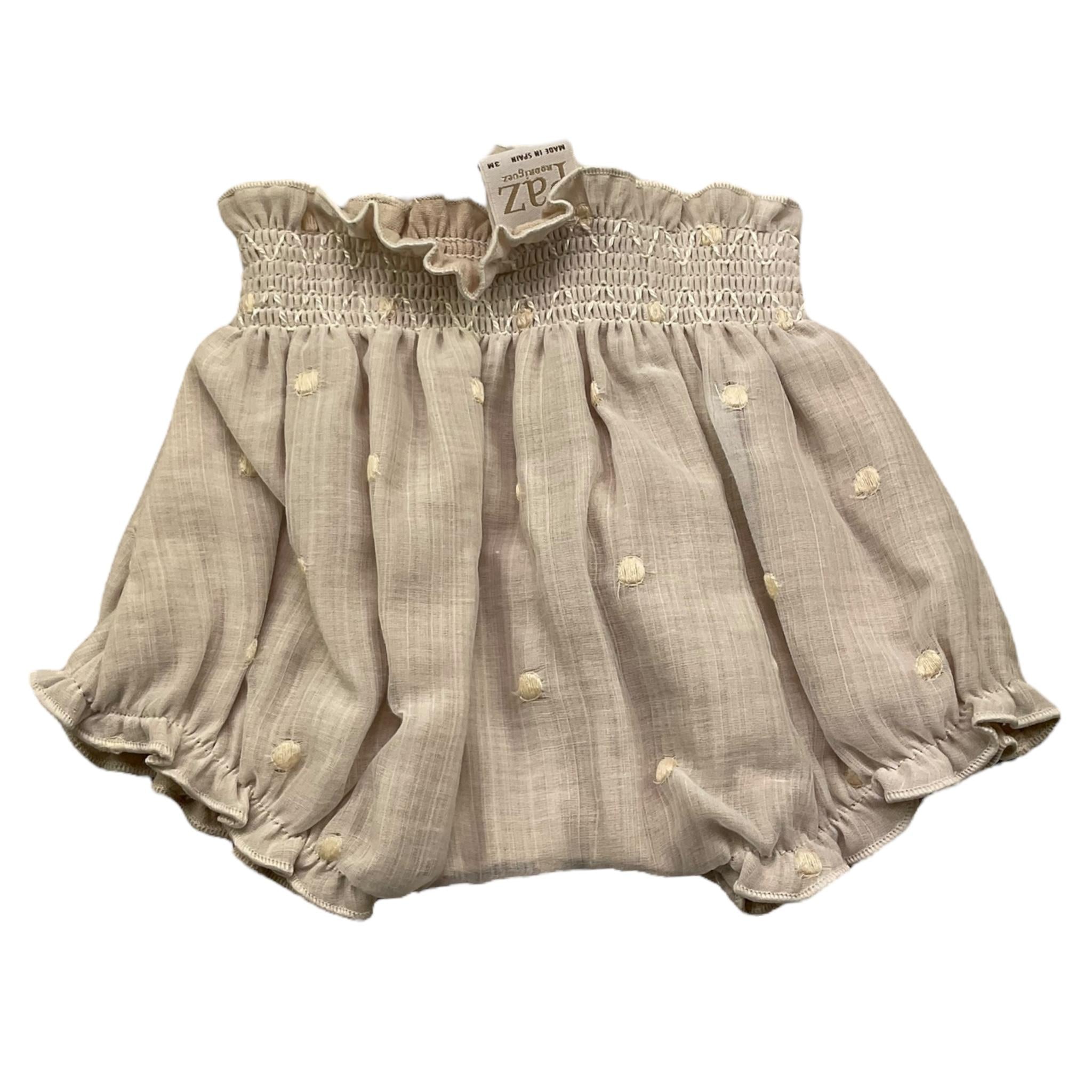 PAZ RODRIGUEZ culotte tinta unita con ricami Beige per Neonata 023150911 BEIGE PAZ RODRIGUEZ 