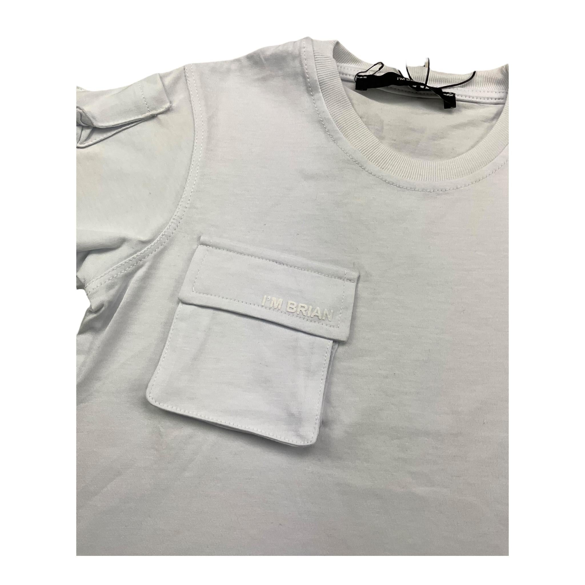 I'M BRIAN t-shirt girocollo tinta unita con taschino Bianco per Bambino TS3140JX BIANCO I'M BRIAN 