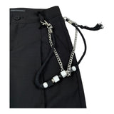 Daniele Alessandrini Pantalone Tinta Unita con Catena per Bambino 1235P00062 NERO DANIELE ALESSANDRINI 