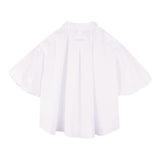 Lanvin Camicia Mezza Manica Tinta Unita con Stampa per Bambina N30196 BIANCO LANVIN 