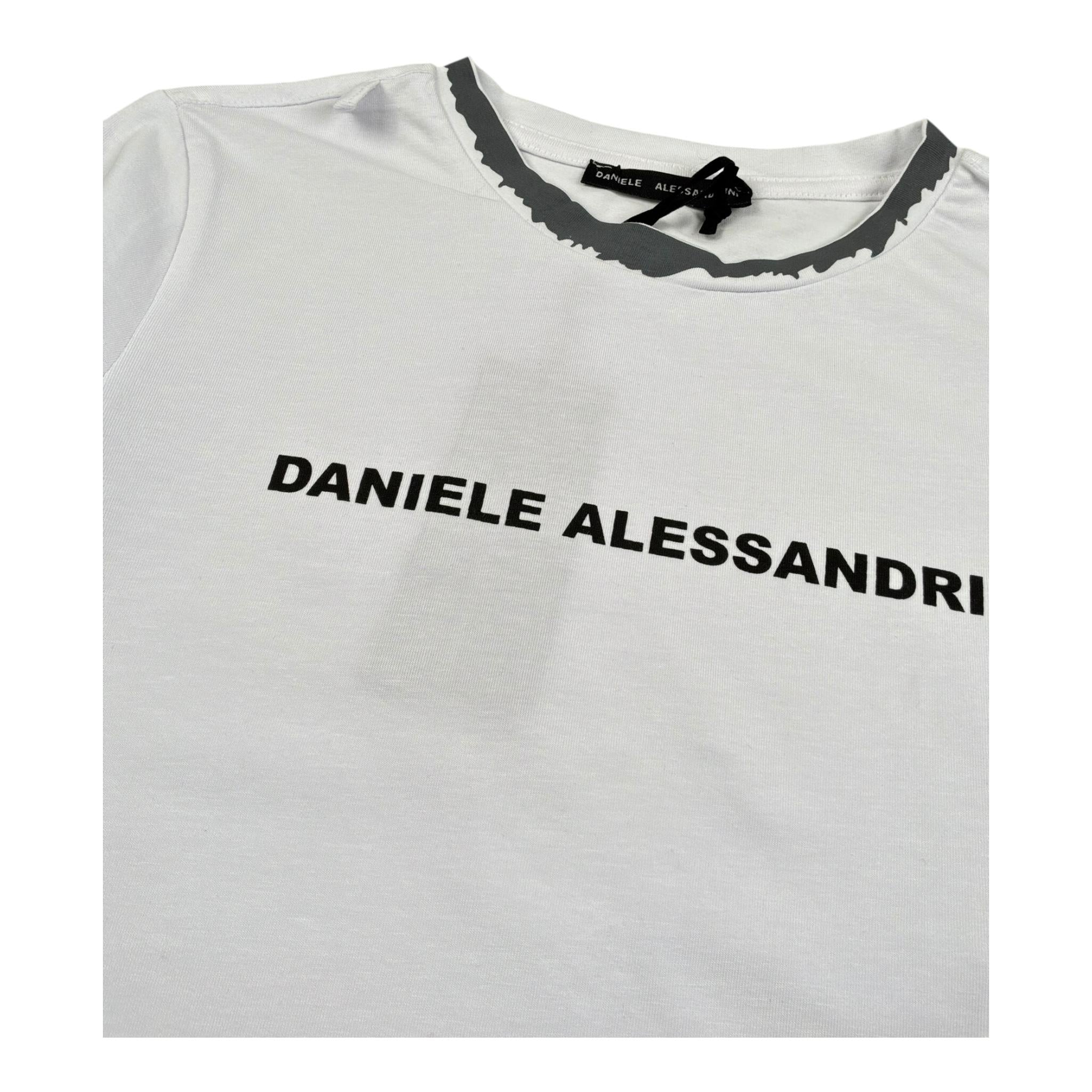 Dsquared2 Shirt Girocollo Tinta Unita con Stampa per Bambino 1231M1362 BIANCO DSQUARED2 