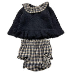 PETIT INDI completo 2 pezzi maglia-culotte Blu per Neonata AW24B0453 BLU PETIT INDI 