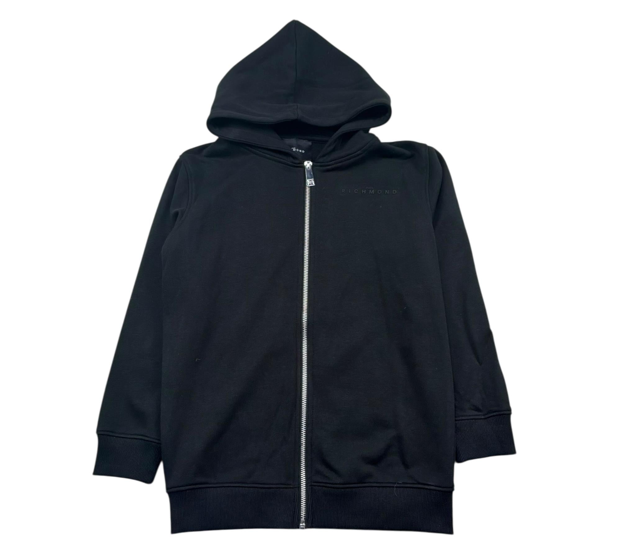 John Richmond Felpa con Zip E Cappuccio Tinta Unita per Bambino RGP26001FE NERO JOHN RICHMOND 