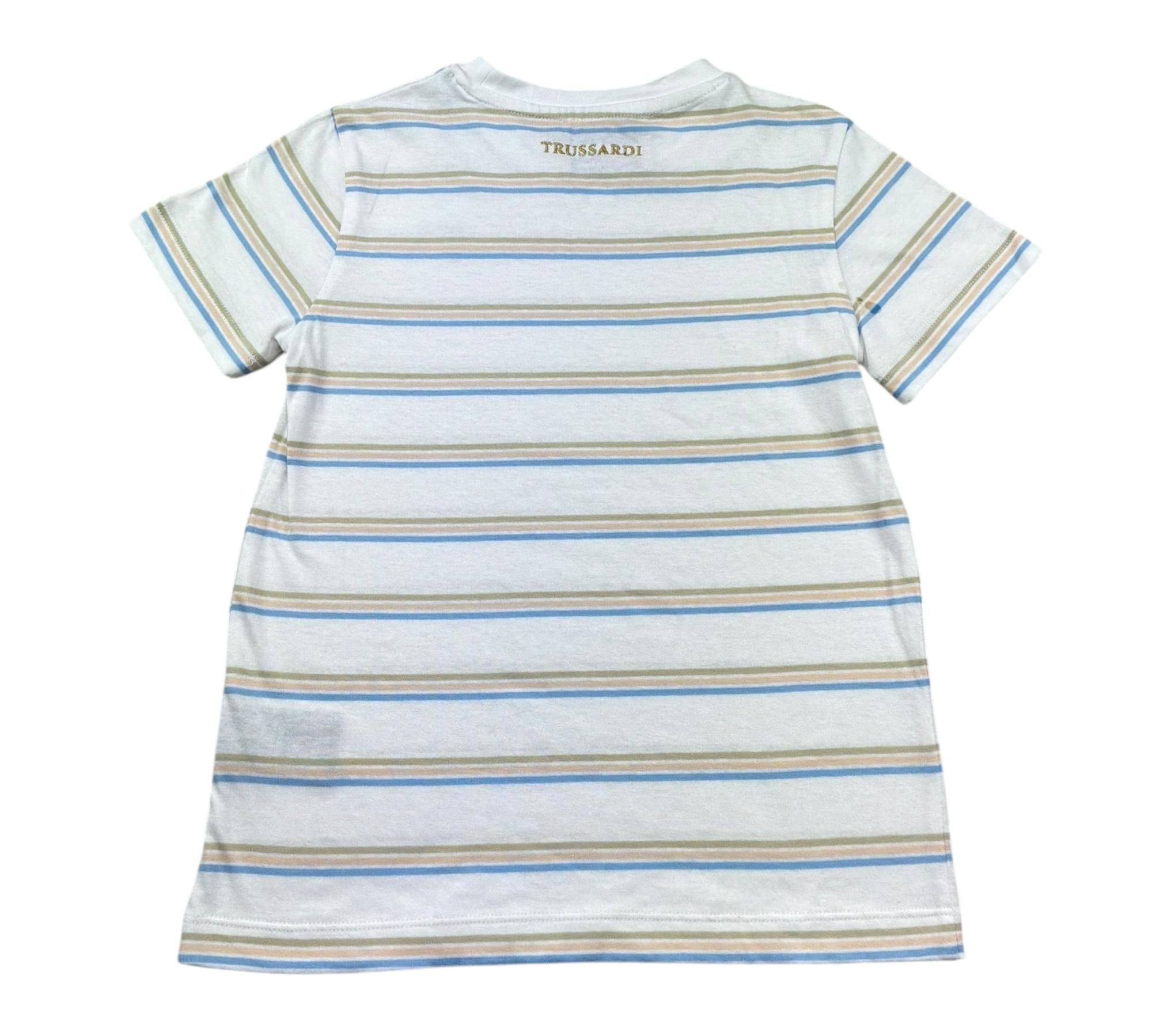 Trussardi T-Shrit Girocollo Fantasia A Righe per Bambina TGP26034TS BIANCO TRUSSARDI 