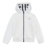 Fay Felpa Tinta Unita con Zip E Cappuccio per Bambino FW4P10 BIANCO FAY 