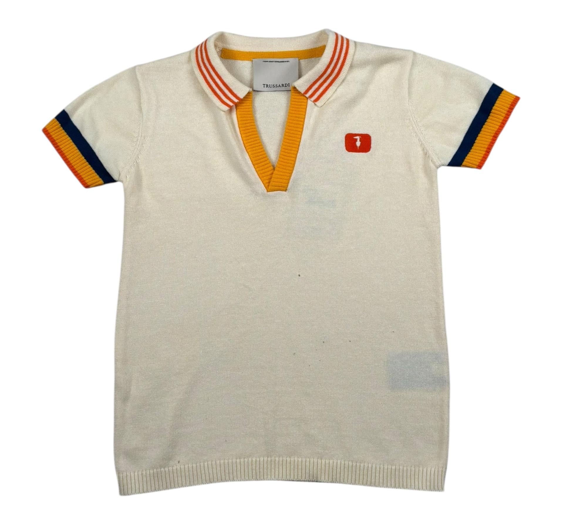 Trussardi Polo Mezza Manica Tinta Unita con Logo per Bambino TBP26087PO BEIGE TRUSSARDI 