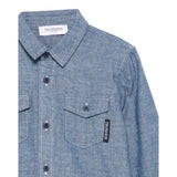Trussardi Camicia Tinta Unita Manica Lunga In Denim per Neonato TBP25062CA AZZURRO TRUSSARDI 
