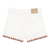 Emilio Pucci Short Tinta Unita con Profili In Contrasto per Bambina PW6A69 BIANCO EMILIO PUCCI 
