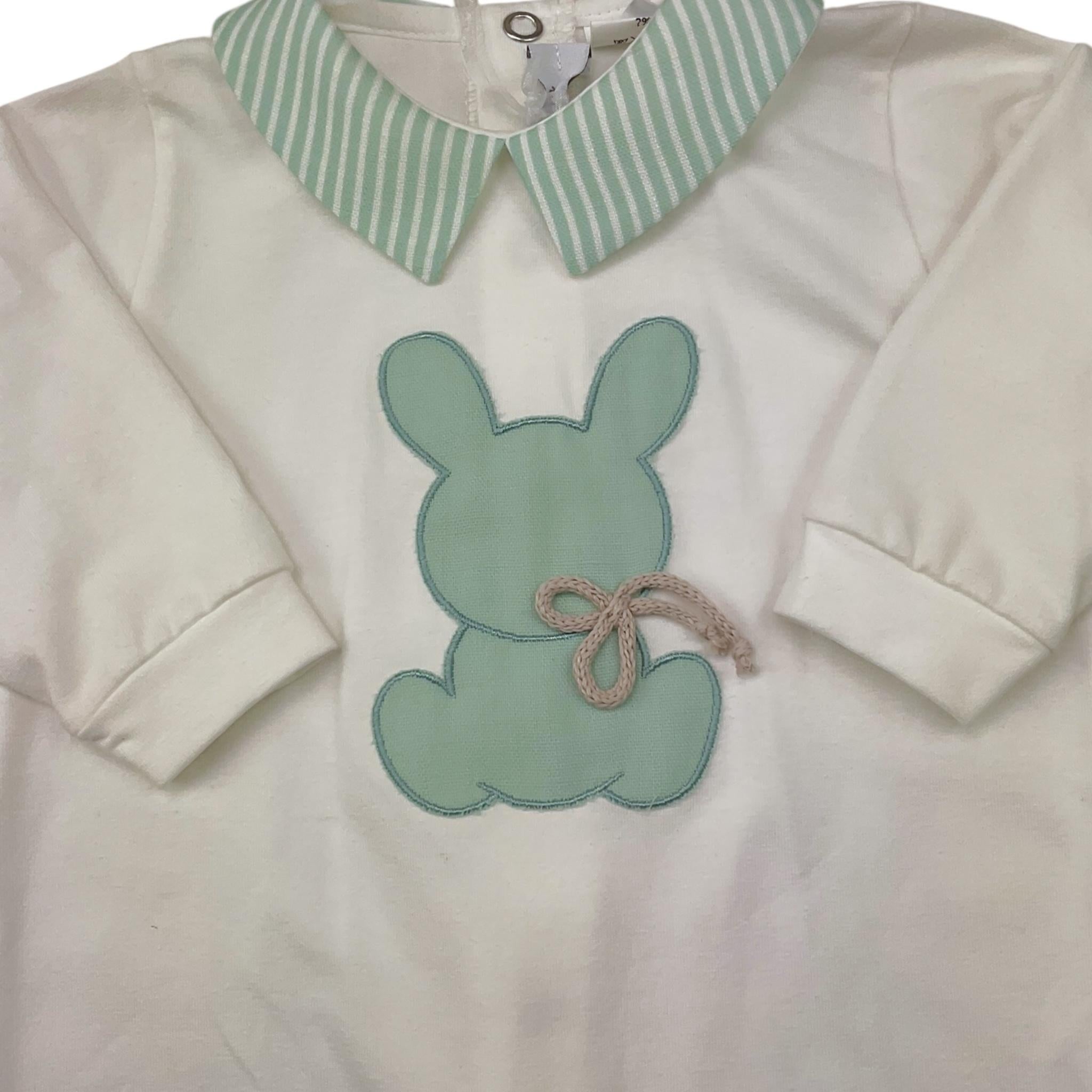 I Delfi Tutina Tinta Unita con Collett E Stampa per Neonato 25P5350 BIANCO I DELFI 