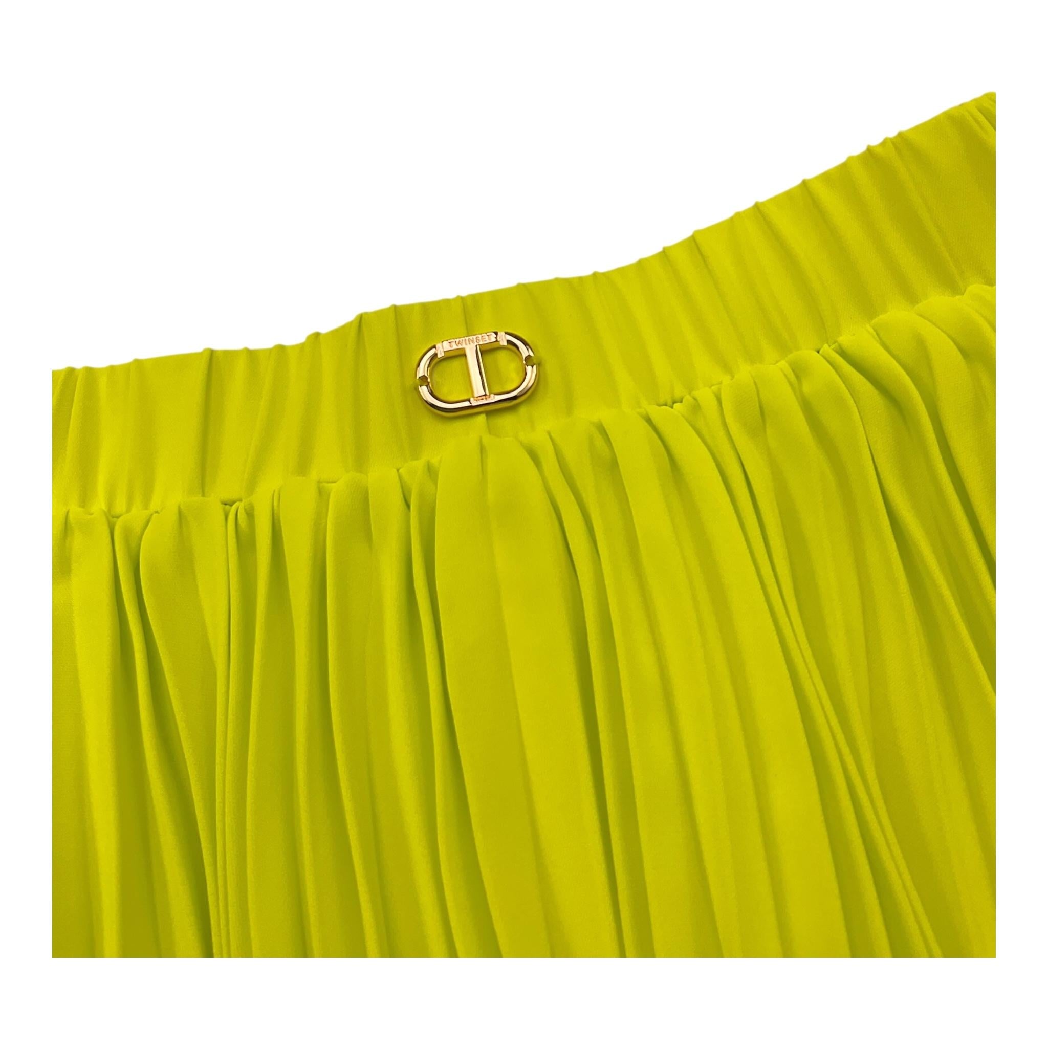 Twinset Gonna Tinta Unita con Balze per Bambina 251GJ2QQ5 GIALLO FLUO TWINSET 