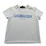 Daniele Alessandrini T-Shirt Girocollo Tinta Unita con Logo per Neonato 1296M0933 BIANCO DANIELE ALESSANDRINI 