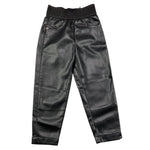JOHN RICHMOND pantalone in ecopelle tinta unita con elastico in vita logato Nero per Neonata RGA24093LE NERO JOHN RICHMOND 