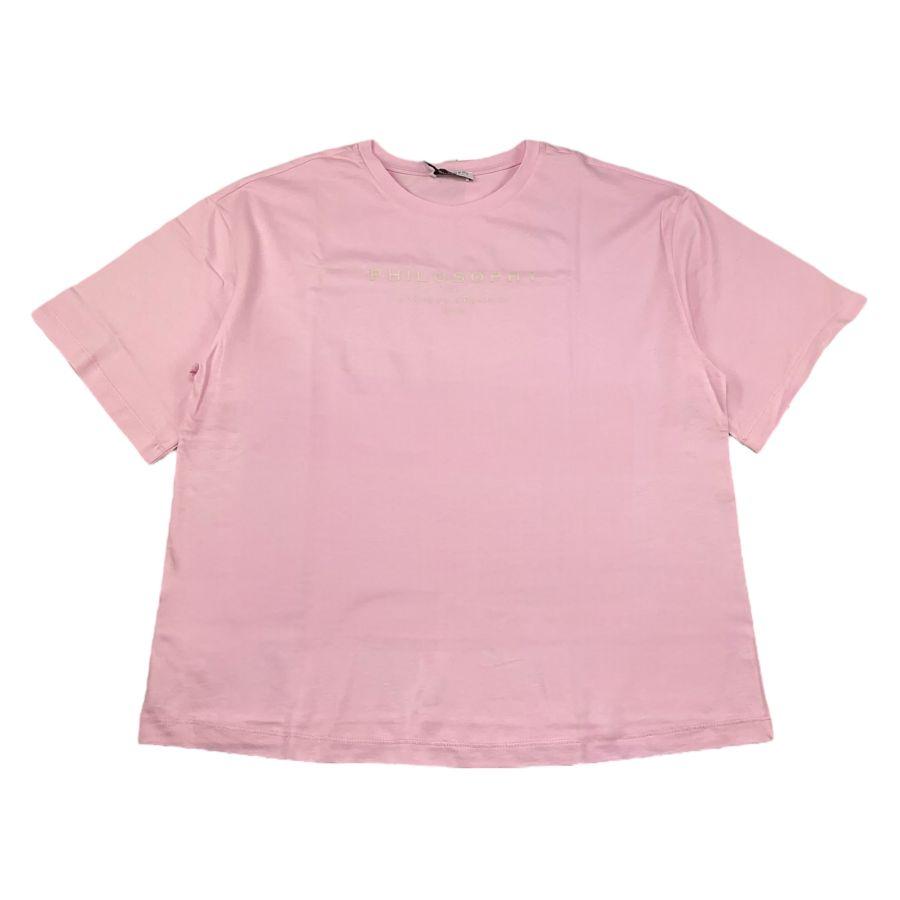 Philosophy T-Shirt Girocollo Tinta Unita con Stampa per Bambina I1E605X ROSA PHILOSOPHY 