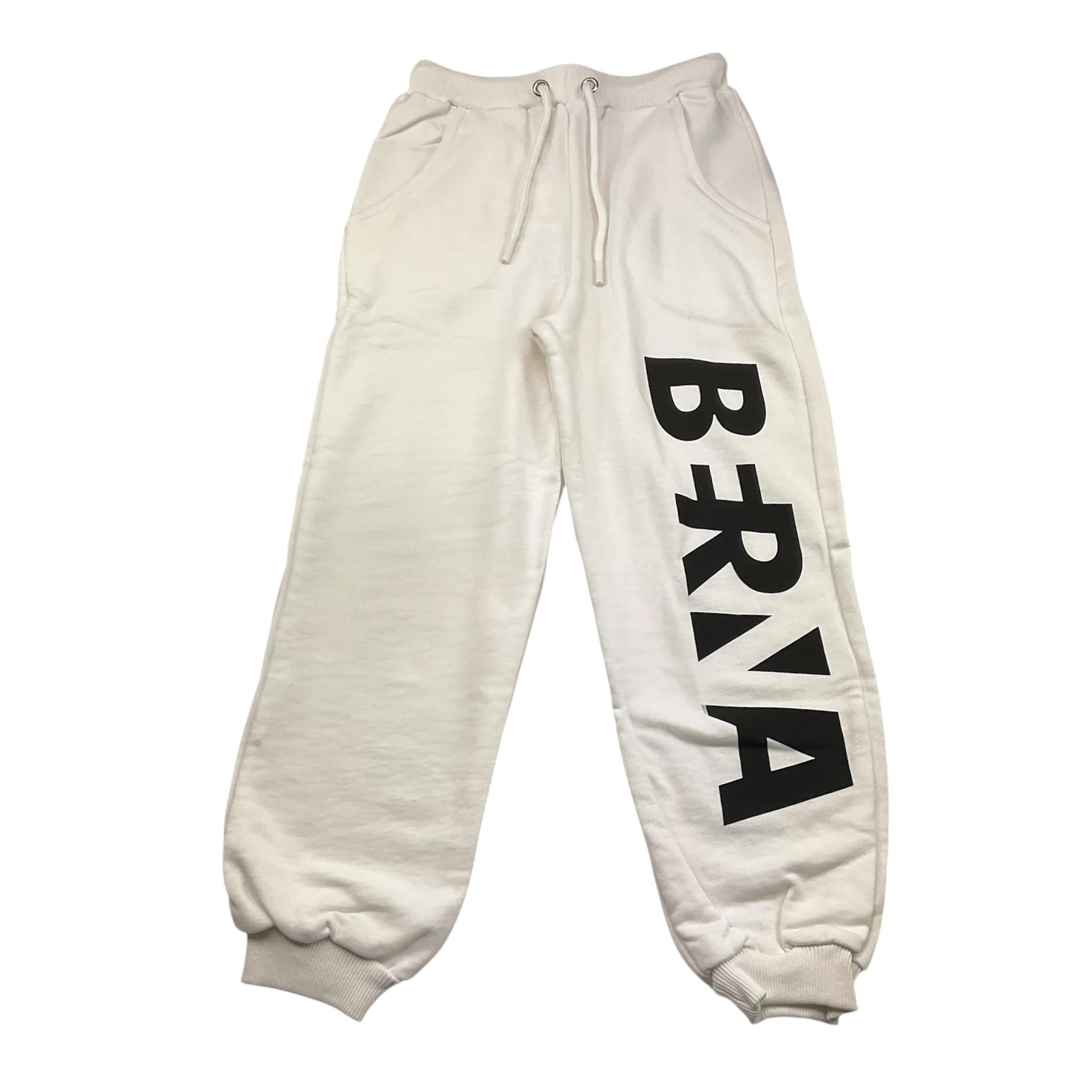 Berna Pantalone Tinta Unita Modello Tuta con Stampa per Bambino 23514 BIANCO BERNA 